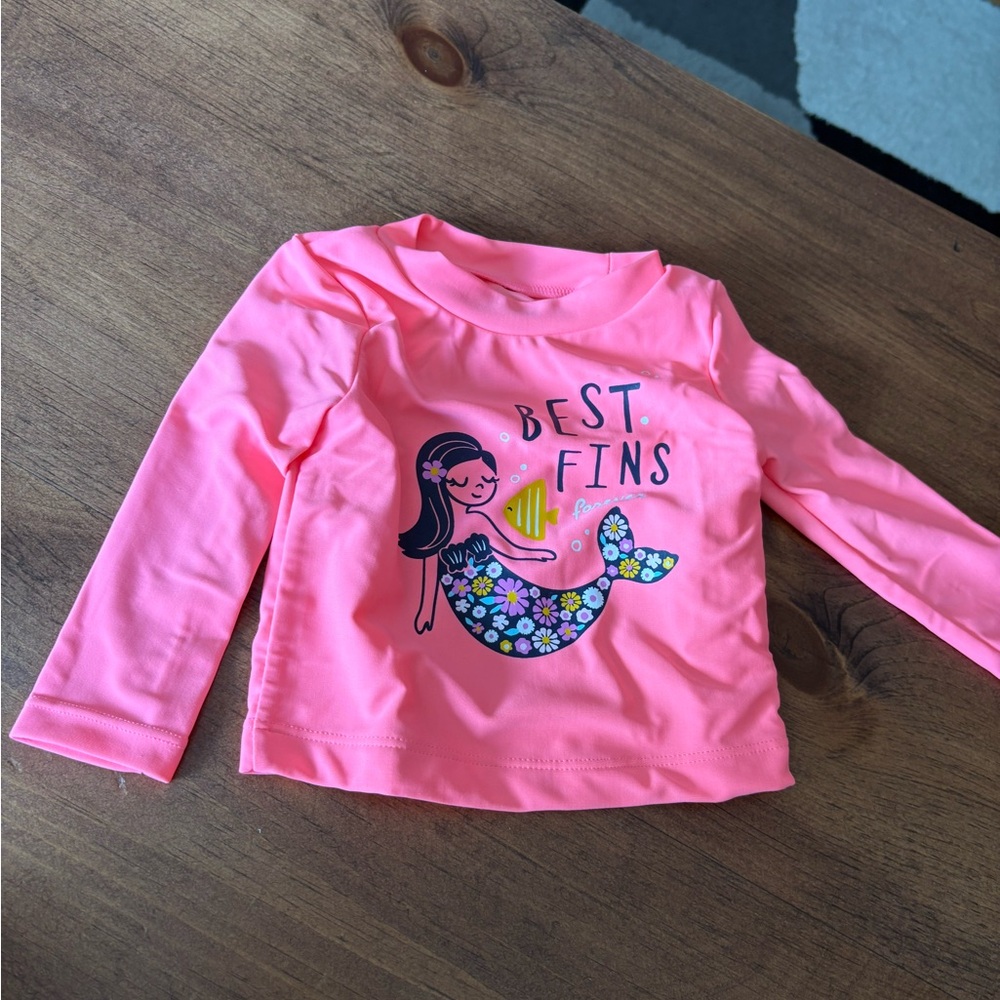 🩷Buy 2 Get 1 Free🩷 Kids Swim Rashguard and Bottom Pink Mermaid Design